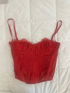 Urban Outfitters Red Out From Under Modern Love Corset Size Small